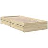 vidaXL Bedframe met lades bewerkt hout sonoma eikenkleurig 100x200 cm