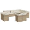 vidaXL 12-delige Loungeset met kussens poly rattan beige