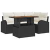 vidaXL Tuin Sofa Set 5 st Zwart en cr&egrave;me