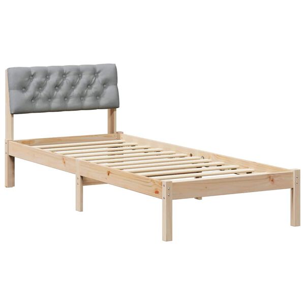 vidaXL Bedframe Bruin en lichtgrijs 80 x 200 cm Massief grenenhout