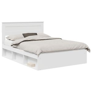 vidaXL Bedframe met hoofdeinde Wit 150 x 200 cm Massief grenenhout