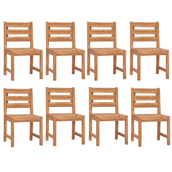 vidaXL 9-delige Tuinset massief teakhout