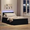 vidaXL Opbergbed met LED met matras met LED Zwart 120 x 190 cm Fluweel