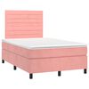 vidaXL Boxspring met matras en LED fluweel roze 120x200 cm