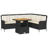 vidaXL 2-delige Loungeset met kussens poly rattan zwart