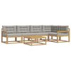 vidaXL Buiten bankenset 6 st 5-zits Wit en Lichtgrijs Polyester