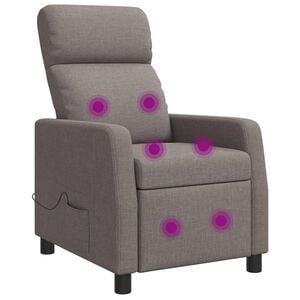 vidaXL Massage Recliner Taupe Stof