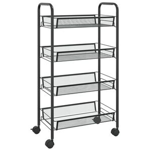 vidaXL Keukentrolley 4-laags 46x26x85 cm ijzer zwart