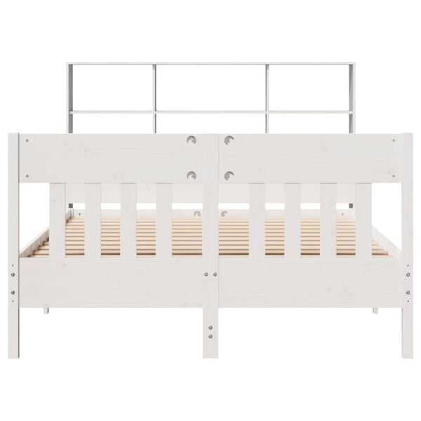 vidaXL Bedframe zonder matras massief grenenhout wit 140x190 cm