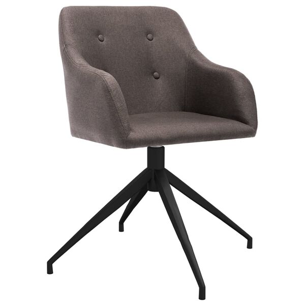 vidaXL Eetkamerstoelen 4 st draaibaar stof taupe