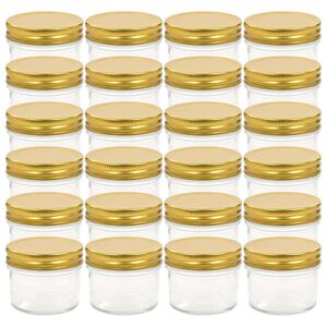 vidaXL Jampotten met goudkleurige deksels 24 st 110 ml glas