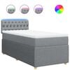 vidaXL Boxspring met matras stof lichtgrijs 80x200 cm