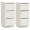 vidaXL Dressoirs 2 st 32x34x75 cm massief grenenhout wit