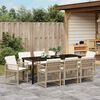 vidaXL Tuin eettafelset 9 pcs Beige poly rattan