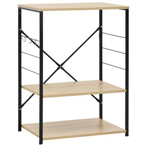 vidaXL Magnetronkast 60x39,6x79,5 cm bewerkt hout zwart en eikenkleur