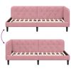 vidaXL Hoekbedframe met hoofdeinde Roze 100 x 200 cm Fluweel