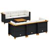 vidaXL 7-delige Loungeset met kussens poly rattan zwart