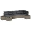 vidaXL Bankstel met kussen 7 pcs poly rattan