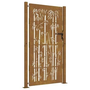 vidaXL Poort 100x200 cm bamboe-ontwerp cortenstaal