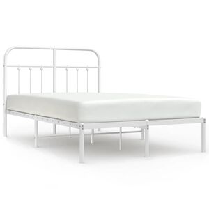 vidaXL Bedframe met hoofdbord metaal wit 120x190 cm