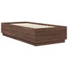 vidaXL Bedframe met hoofdeinde Bruin eiken 100 x 200 cm Bewerkt hout