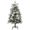 vidaXL Kerstboom met LED en dennenappels en sneeuw 120 cm PVC en PE