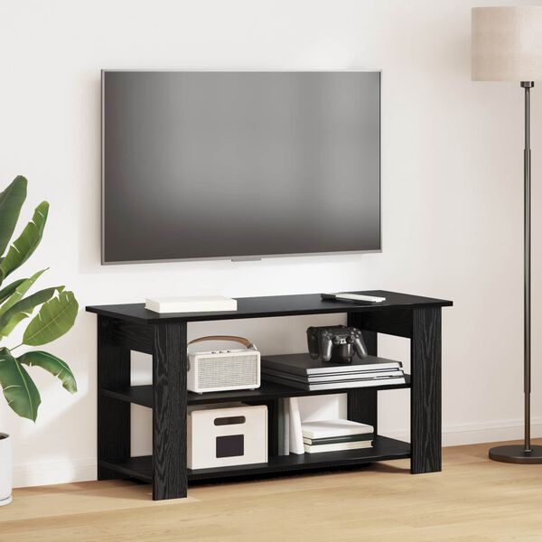 vidaXL TV-standaard Zwart Eiken 100 x 40 x 50 cm