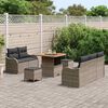 vidaXL Tuinbankenset met kussen 8 pcs Grijs poly rattan