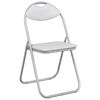 vidaXL Inklapbare stoel 8 st Nep Leer Wit en Grijs 48 x 43,5 x 81 cm