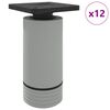 vidaXL Meubelpoten Verstelbaar 12 pcs Wit 64 x 64 x 100 mm PP