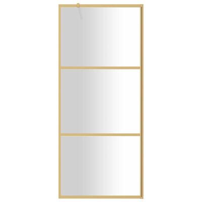 vidaXL Inloopdouchewand transparant 80x195 cm ESG-glas goudkleurig
