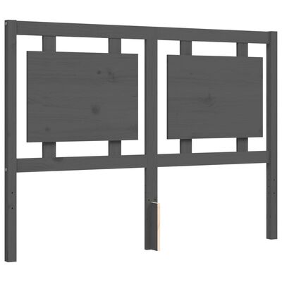 vidaXL Bedframe met hoofdbord massief hout grijs 140x190 cm