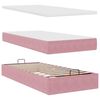 vidaXL Ottoman bed met matrassen 80x200cm fluweel roze