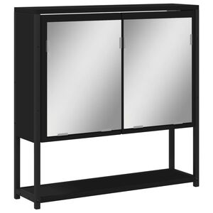 vidaXL Badkamerspiegelkast 60x16x60 cm bewerkt hout zwart