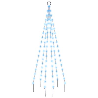 vidaXL Vlaggenmast kerstboom 108 LED's blauw 180 cm