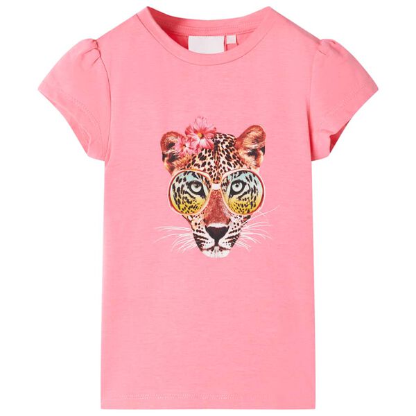 Kindershirt 128 neonroze