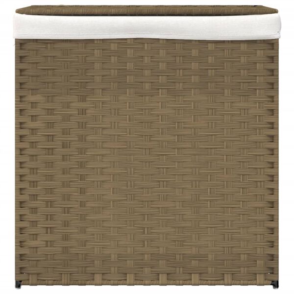 vidaXL Wasmand met 2 vakken 53x35x57 cm poly rattan