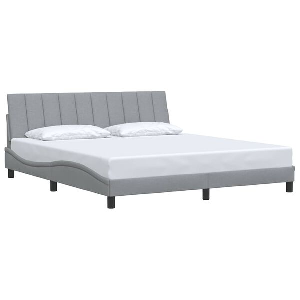 vidaXL Bedframe zonder matras "Hanko" stof lichtgrijs 180x200 cm
