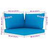 vidaXL 12-delige Loungeset met lichtblauwe kussens