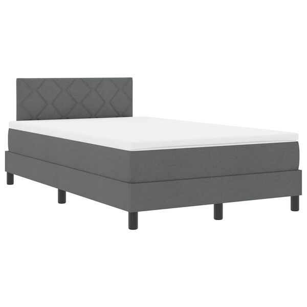 vidaXL Boxspring bed met matras met LED Donkergrijs 120 x 200 cm Stof