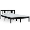 vidaXL Bedframe massief hout zwart 120x200 cm