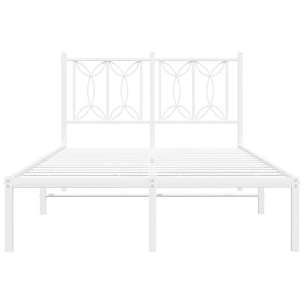 vidaXL Bedframe met hoofdbord metaal wit 120x200 cm