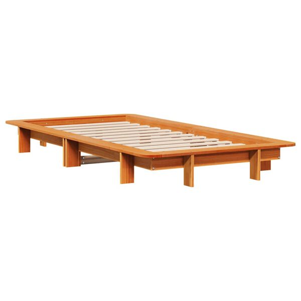 vidaXL Bedframe zonder matras massief grenenhout wasbruin 90x190 cm
