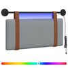 vidaXL Hangend hoofdbord Met LED-verlichting Lichtgrijs Antiek PU
