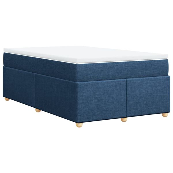 vidaXL Boxspring met matras stof blauw 120x190 cm