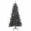vidaXL Kunstkerstboom met 300 LED Groen 210 cm PVC en Plastic en Staal