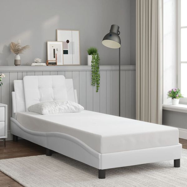 vidaXL Bedframe zonder matras "Zadar" kunstleer wit 100x200 cm