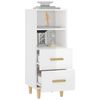 vidaXL Dressoir 34,5x34x90 cm bewerkt hout hoogglans wit