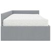 vidaXL Hoekbedframe met Matras Anders 2 pcs Lichtgrijs Stof