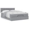 vidaXL Ottoman bed met matras 140x200cm stof lichtgrijs